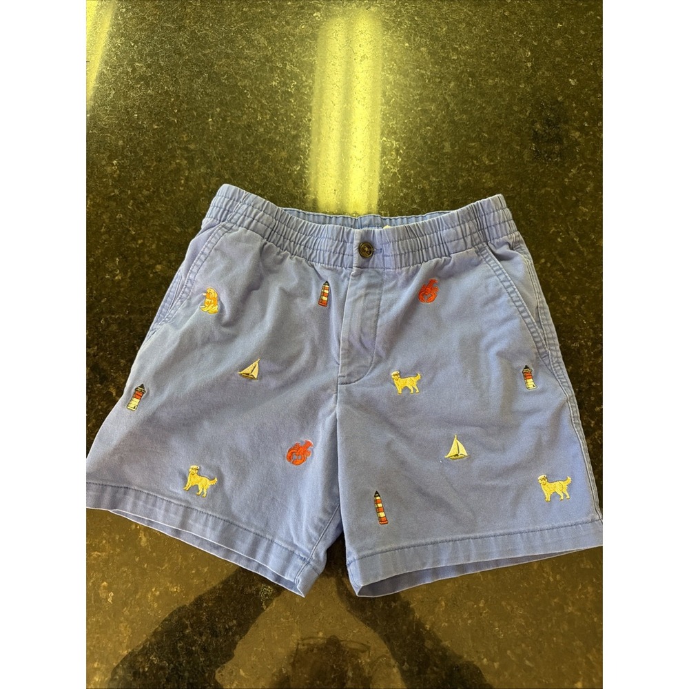 Polo Ralph Lauren Blue Embroidered Shorts Nautical Dog Sailboat Sz 12 Boys Lobst